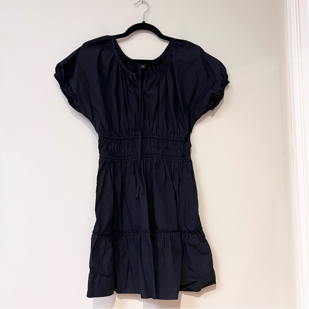 J. Crew Black Mini Dress Cinched Waist